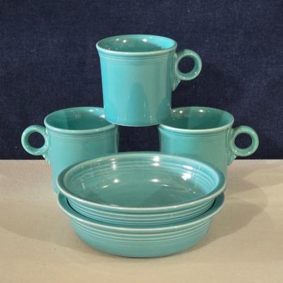 Turquoise Fiesta Bowls and Cups
