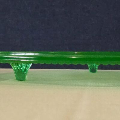 Green Glass Cake Platter
