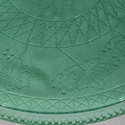 Green Glass Cake Platter