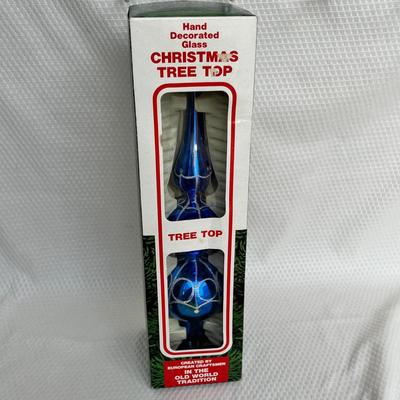 Lot 365 Blue Mercury Glass Tree topper