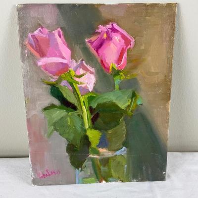 103 Original Oil Painting "Pink Roses" by Kathie Rogers