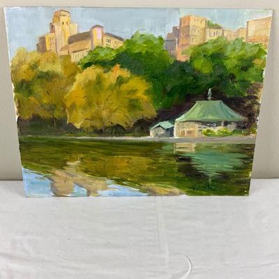 107 Original Oil Painting of City Landscape by Kathie Rogers