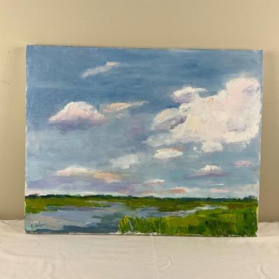 83 Original Oil Painting Marsh Landscape by Kathie Rogers