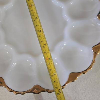 Gold Gilt Edge Milk Glass Set