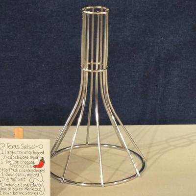 Mixed Kitchen Lot- Chicken Roasting Stand, Bagel Cutting Stand, and Recipe Holder