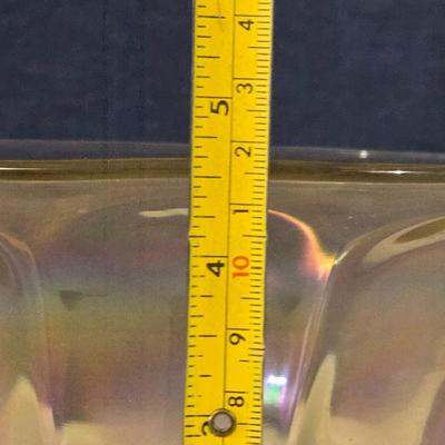 Iridescent Pink Glass Serving Bowl