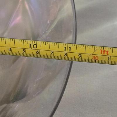 Iridescent Pink Glass Serving Bowl