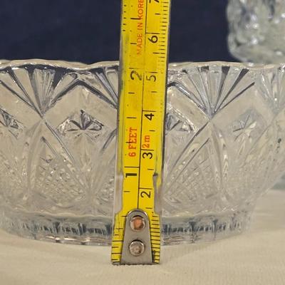 Cut Glass Goblets and Serving Bowl