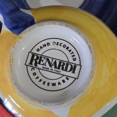 Handpainted Cream Pitcher, Coffee Cup & Saucer and Soup Bowl