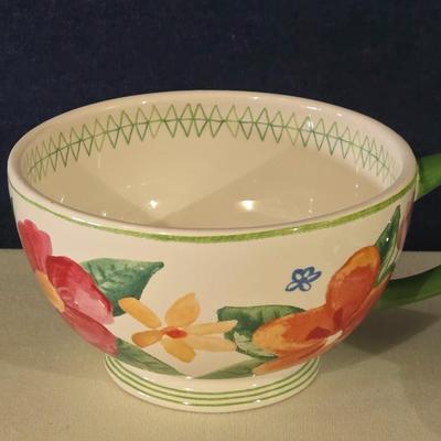 Handpainted Cream Pitcher, Coffee Cup & Saucer and Soup Bowl