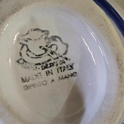 Handpainted Cream Pitcher, Coffee Cup & Saucer and Soup Bowl