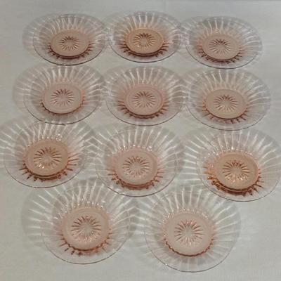 Vintage Pink Depression Glass Dessert Plates