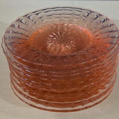 Vintage Pink Depression Glass Dessert Plates