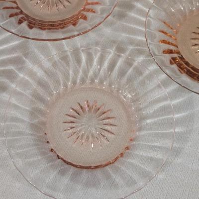 Vintage Pink Depression Glass Dessert Plates