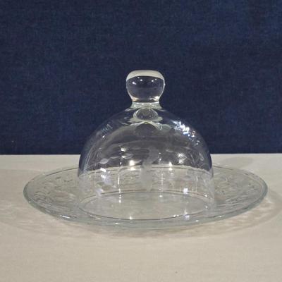 Princess House Dome and Frosted Glass Plate