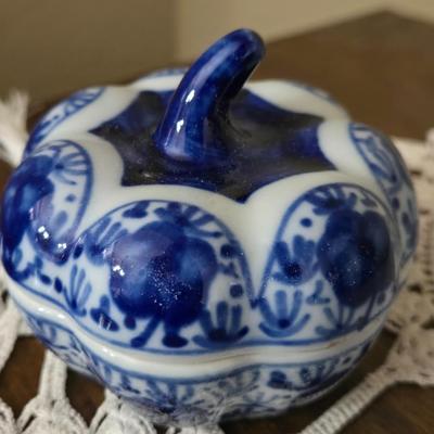 Blue & White China Trinket Box