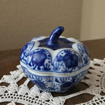 Blue & White China Trinket Box
