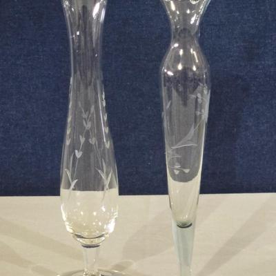 Princess House (2) Etched Glass Vases