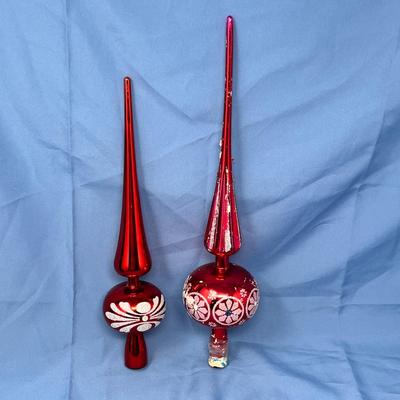 Lot 441 Mercury Glass Red Tree toppers