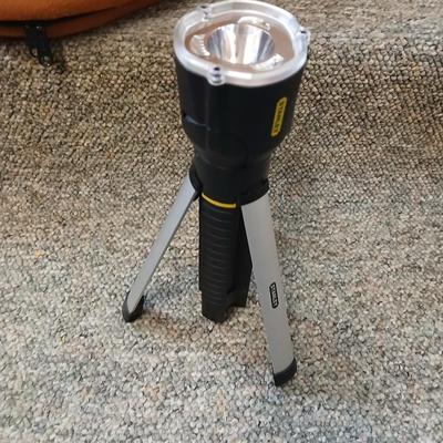 Nice sleeping bag with Stanley tri-pod flashlight and a small cooler