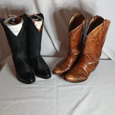 Two pair of leather soled Cowboy boots Tony Llama size 9