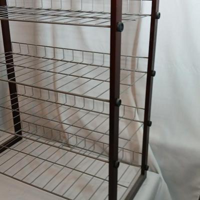 Wood framed metal shelf Shoe shelf
