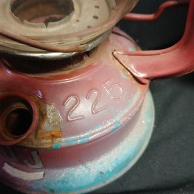 Two vintage kerosene lanterns Elephant 225 and Sun with embossed globe