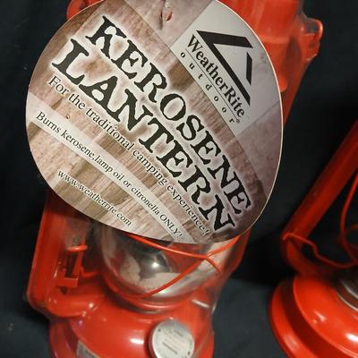 Brand new Weather rite outdoor oil / kerosene lantern and one for parts