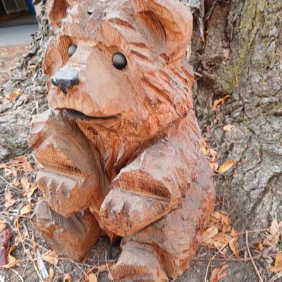Small wood carved bear