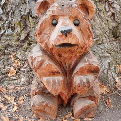 Small wood carved bear