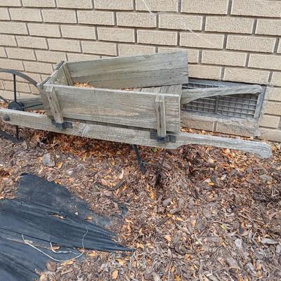 Wooden Garden flower cart