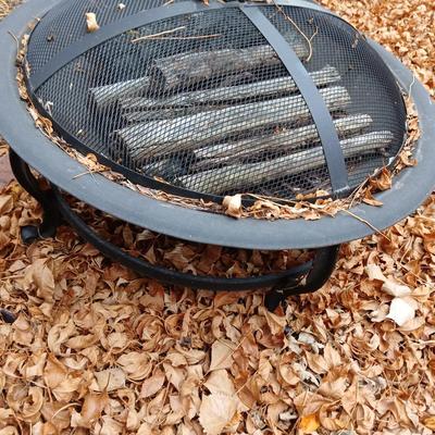 outdoor fire pit with screen cover
