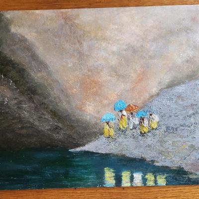 Tribal Lakeside Gathering Painting