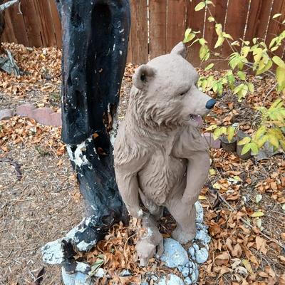 Vintage bear yard art statue