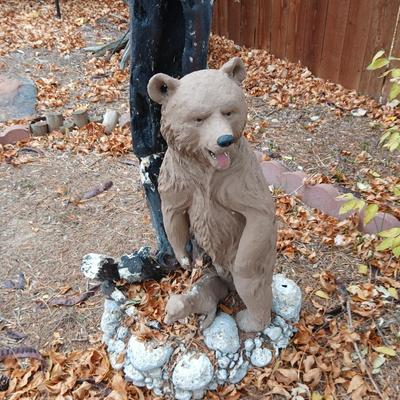 Vintage bear yard art statue