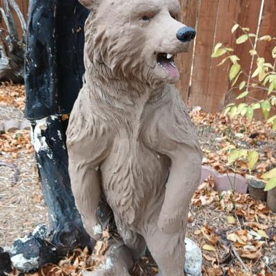 Vintage bear yard art statue