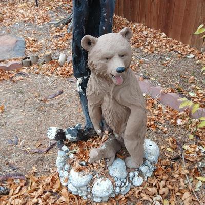 Vintage bear yard art statue