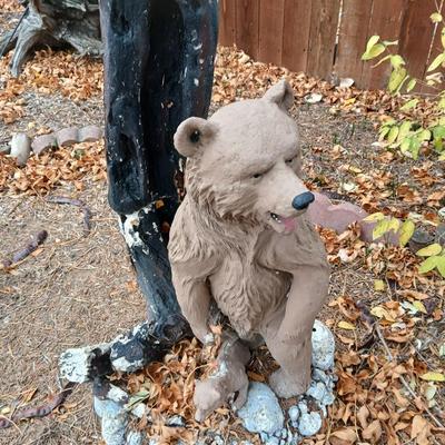 Vintage bear yard art statue