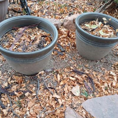 Two large matching flower pots