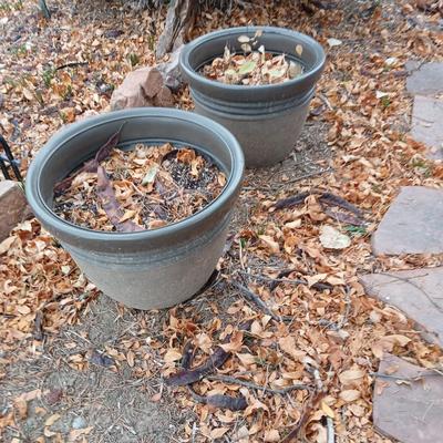 Two large matching flower pots
