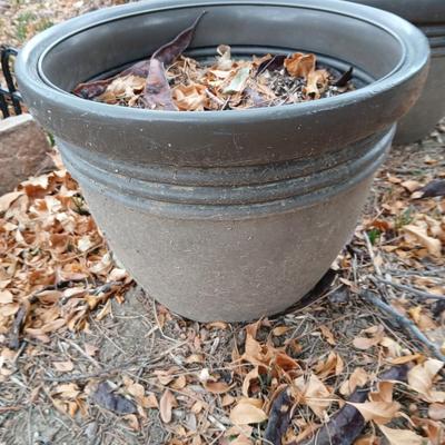 Two large matching flower pots