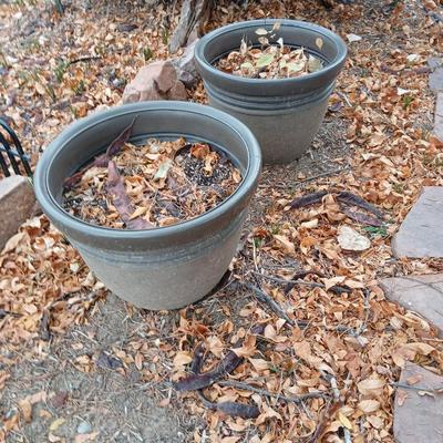 Two large matching flower pots