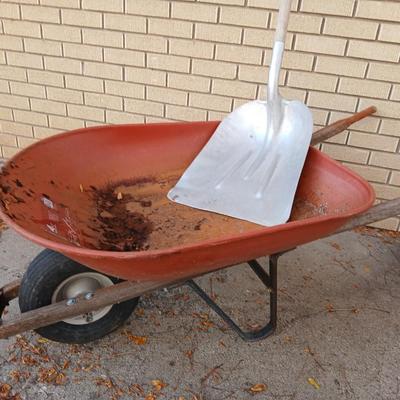 Homeowners 4 cubic foot wheelbarrow and shovels