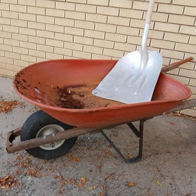 Homeowners 4 cubic foot wheelbarrow and shovels