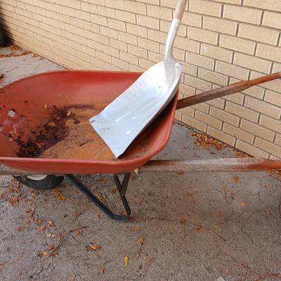 Homeowners 4 cubic foot wheelbarrow and shovels