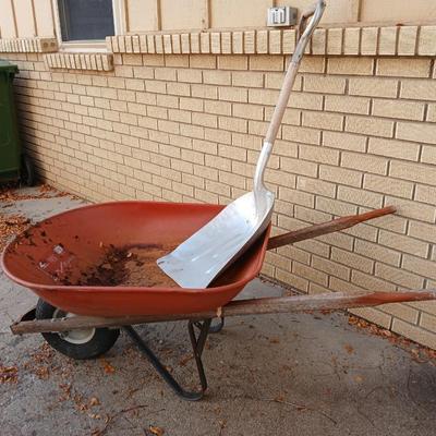 Homeowners 4 cubic foot wheelbarrow and shovels