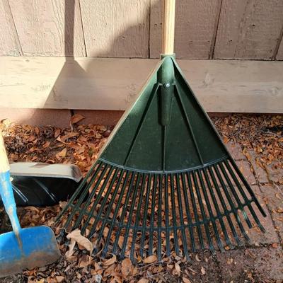 Yard tools - leaf rake, Hoe and snow shovel