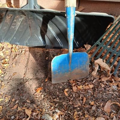 Yard tools - leaf rake, Hoe and snow shovel