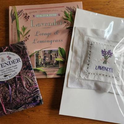 Lavender Books and Pillow