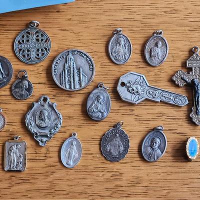 Pocket Case of Vintage Religious Medals